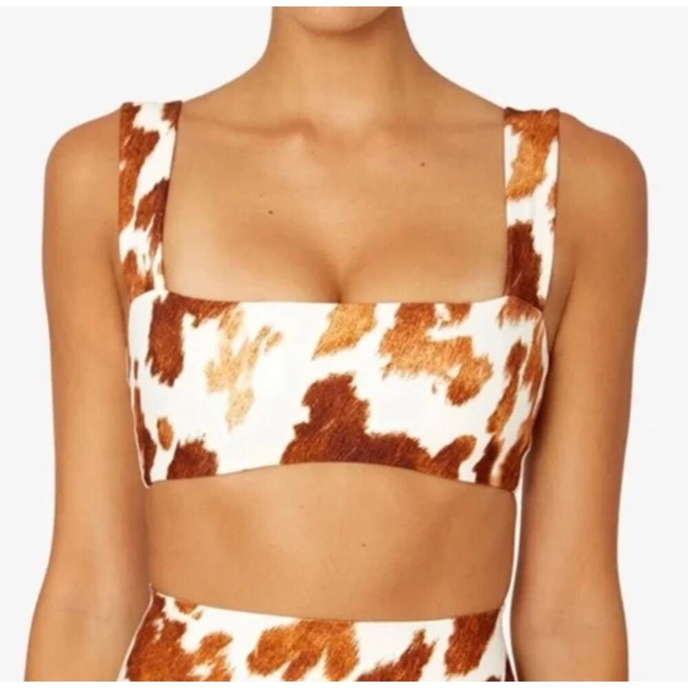 WeWoreWhat cow Print sports‎ bra